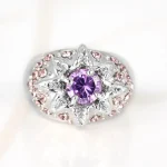 ANILLO RECUBRIMIENTO DE RODIO RELIEVE ESTRELLA ZIRCONIA