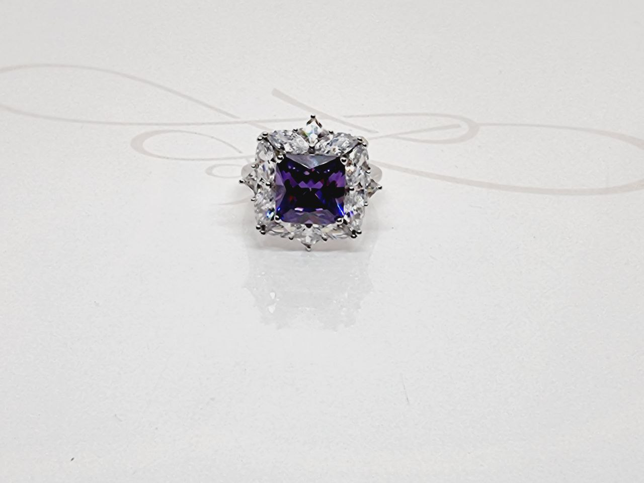 ANILLO PLATA RODIZADA PRINCESS COPOS AMATISTA